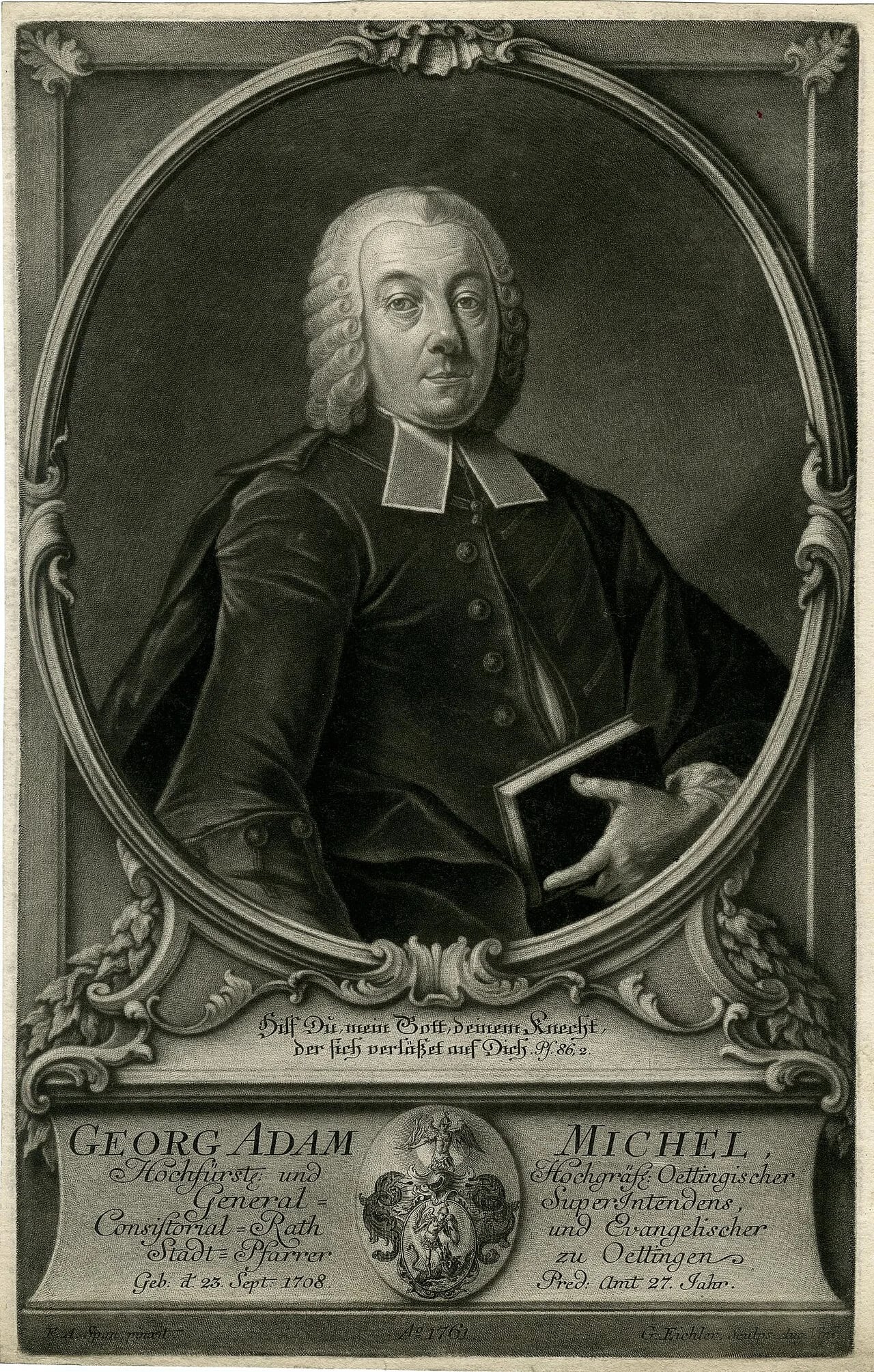 Porträt von Georg Adam Michel (1708–1780) – Gedenkseite