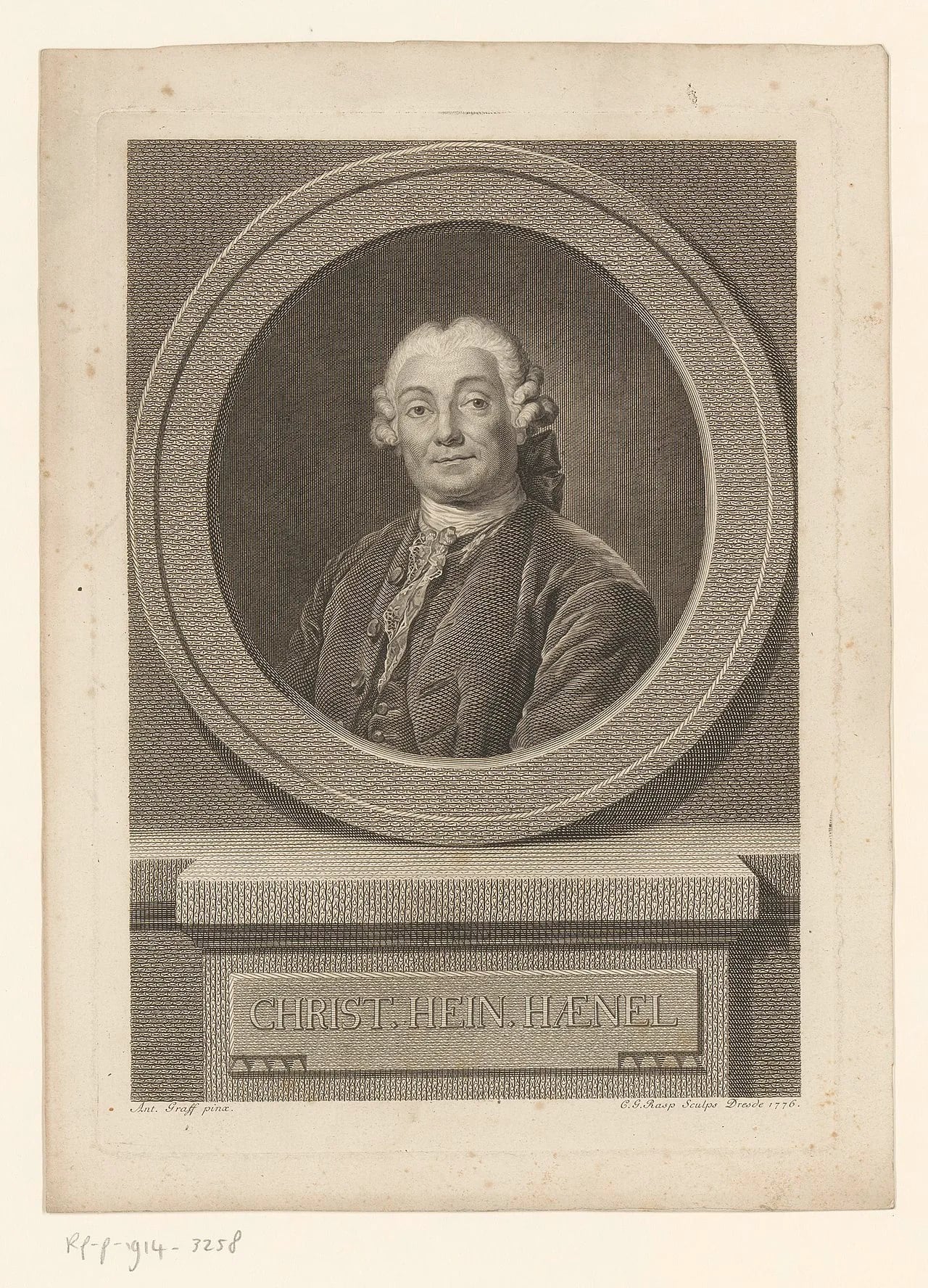 Porträt von Christian Heinrich Hänel (1715–1777) – Gedenkseite