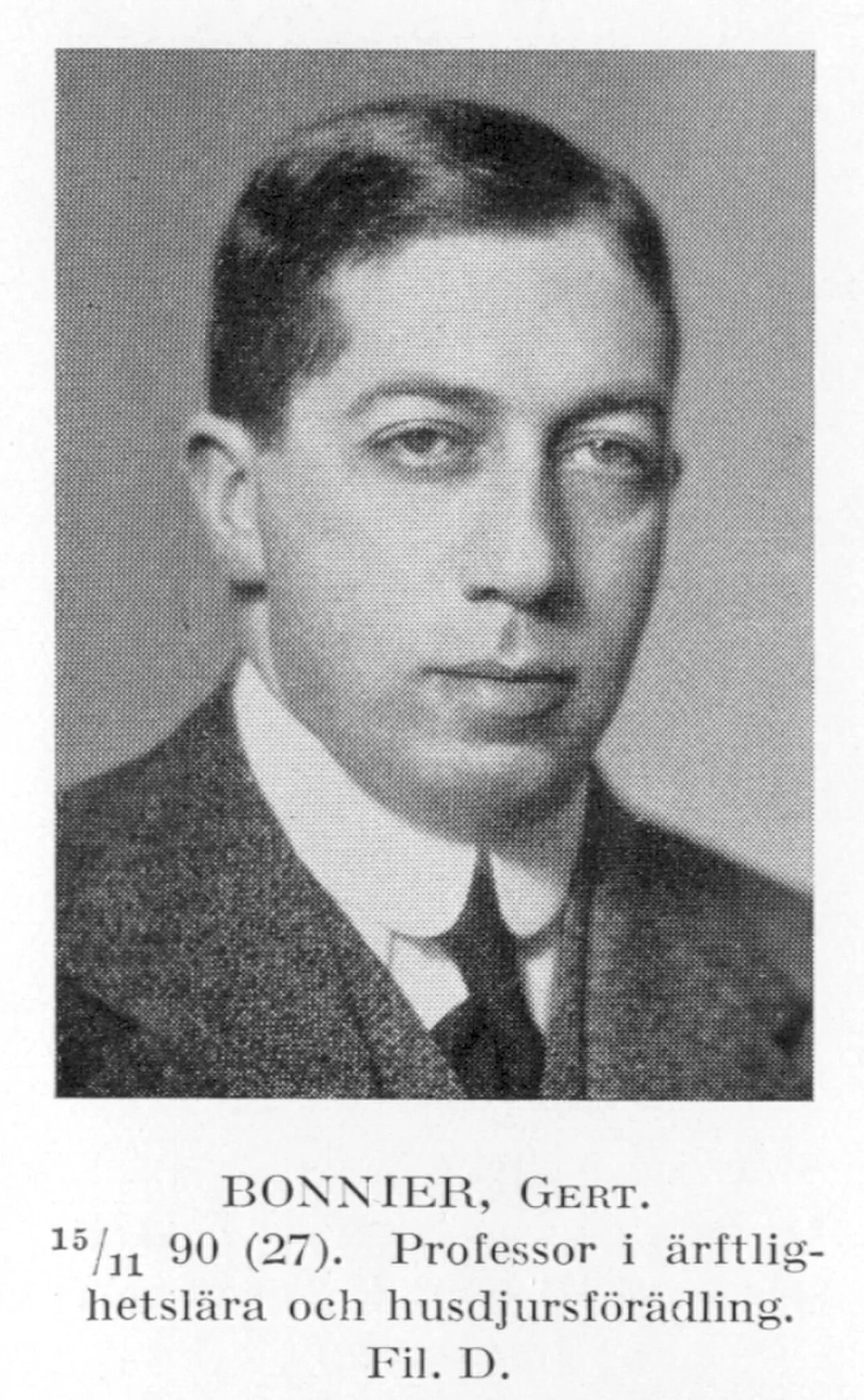 Porträt von Gert Bonnier (1890–1961) – Gedenkseite