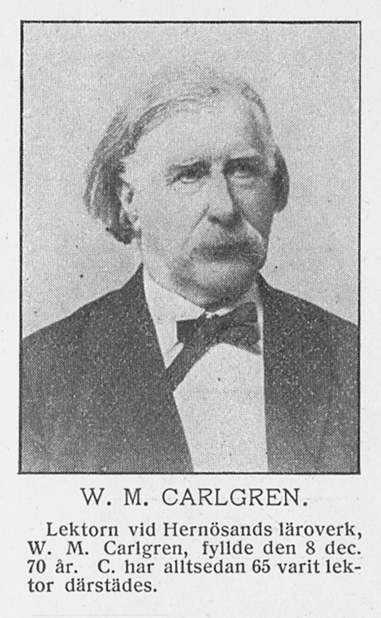 Porträt von Wilhelm Carlgren (1833–1919) – Gedenkseite