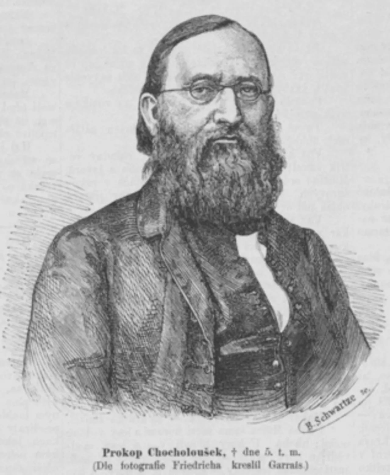 Porträt von Prokop Chocholoušek (1819–1864) – Gedenkseite