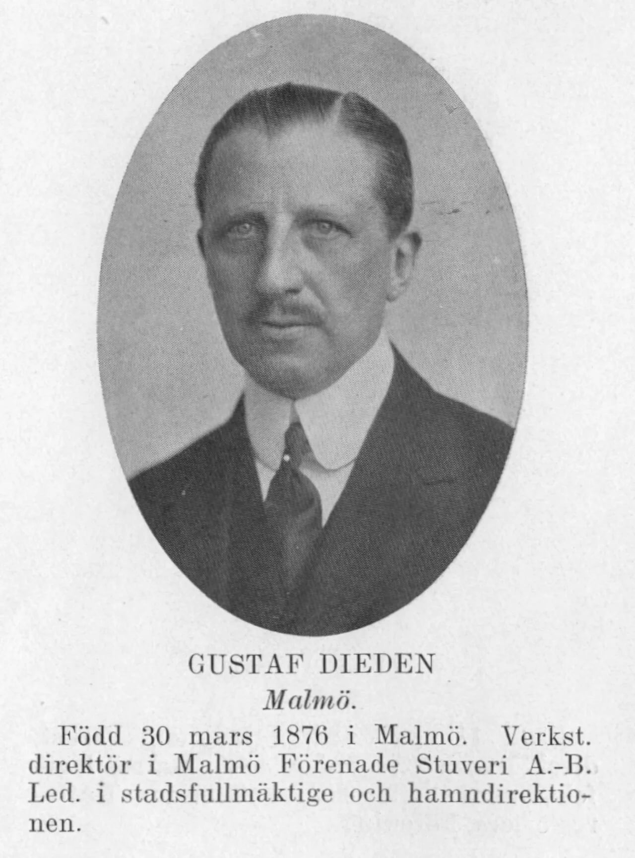Portrait of Gustaf Dieden (1876–1943) – memorial page