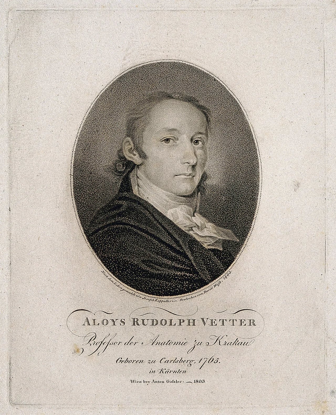 Porträt von Aloys Rudolph Vetter (1765–1806) – Gedenkseite