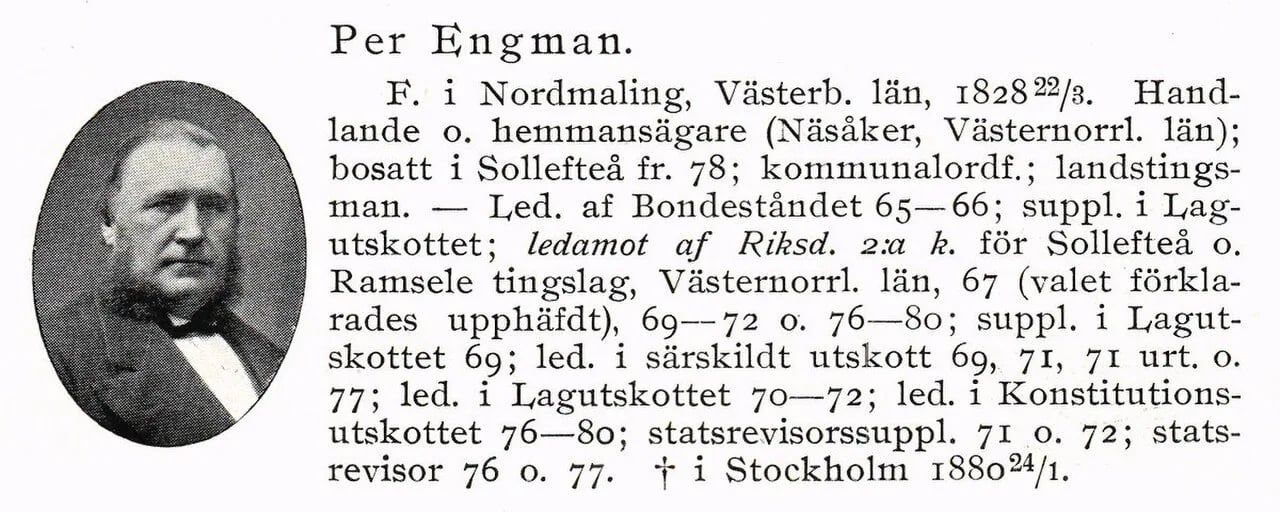 Porträt von Per Engman (1828–1880) – Gedenkseite