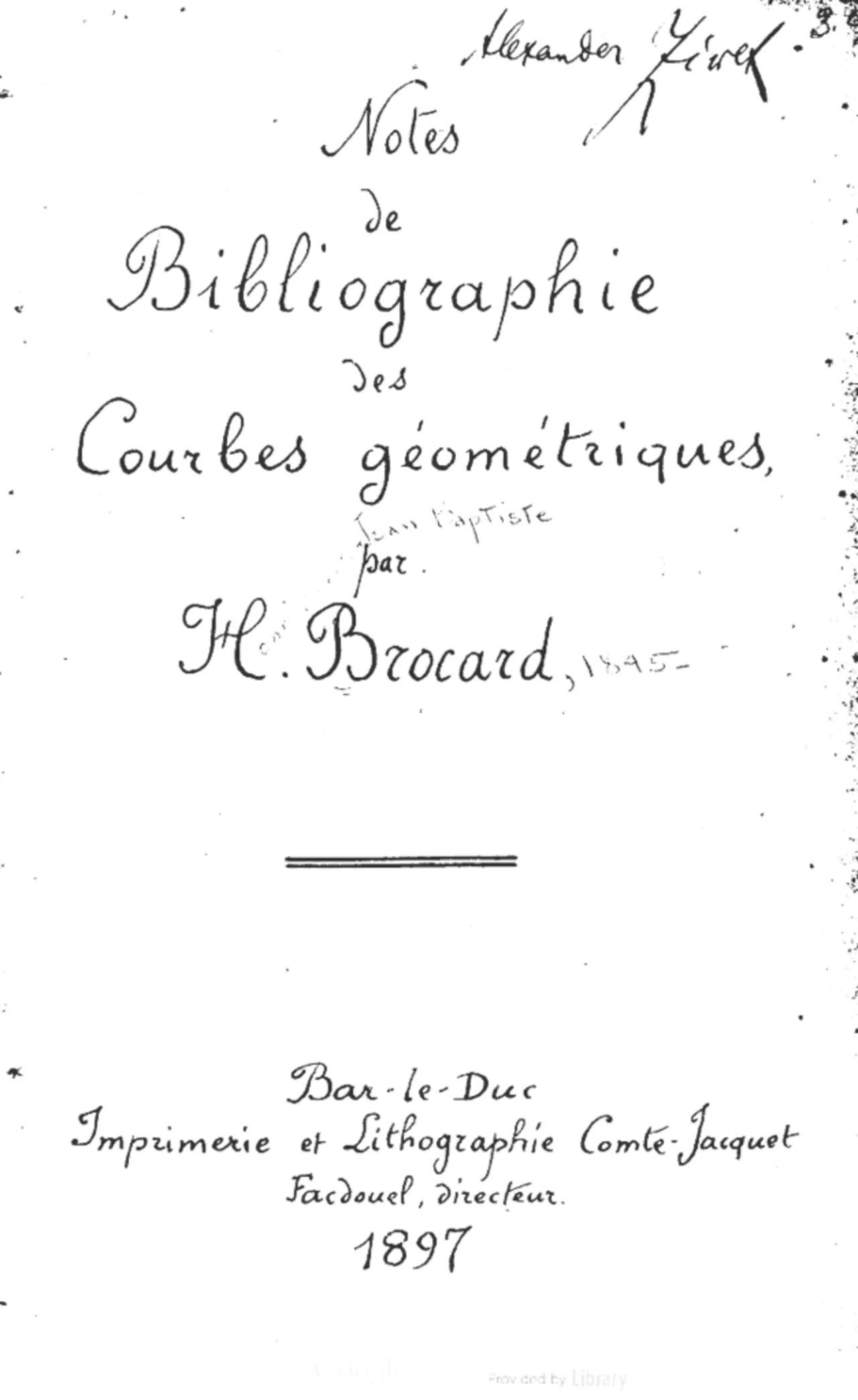 Portrait of Henri Brocard (1845–1922) – memorial page
