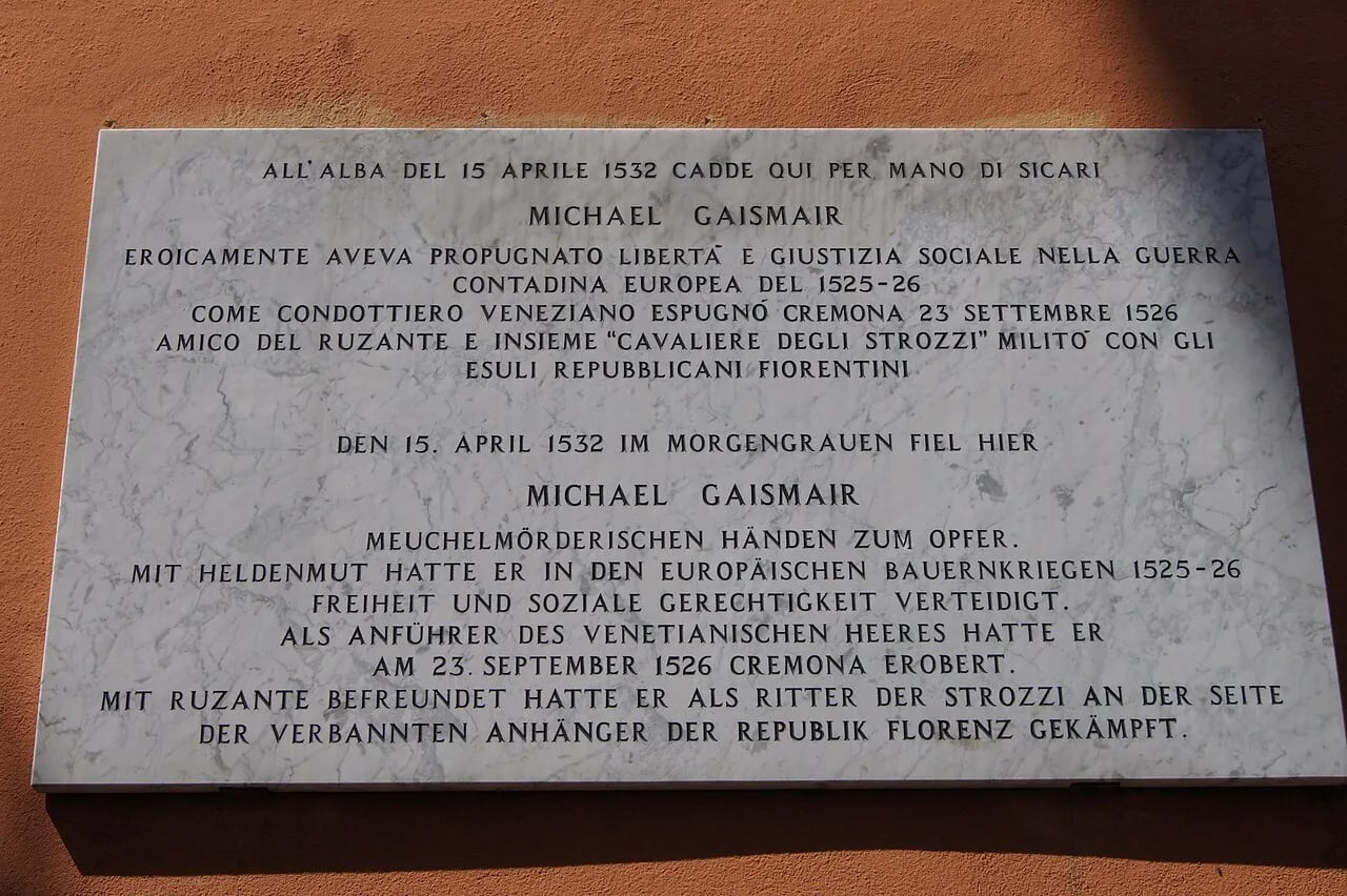 Portrait of Michael Gaismair (1490–1532) – memorial page