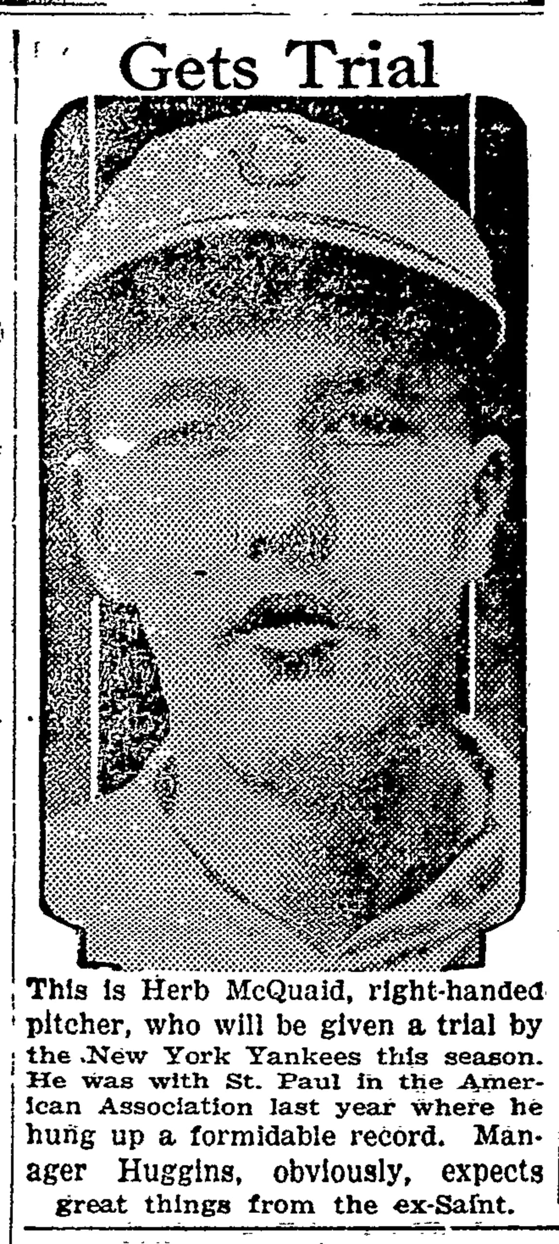 Portrait of Herb McQuaid (1899–1966) – memorial page