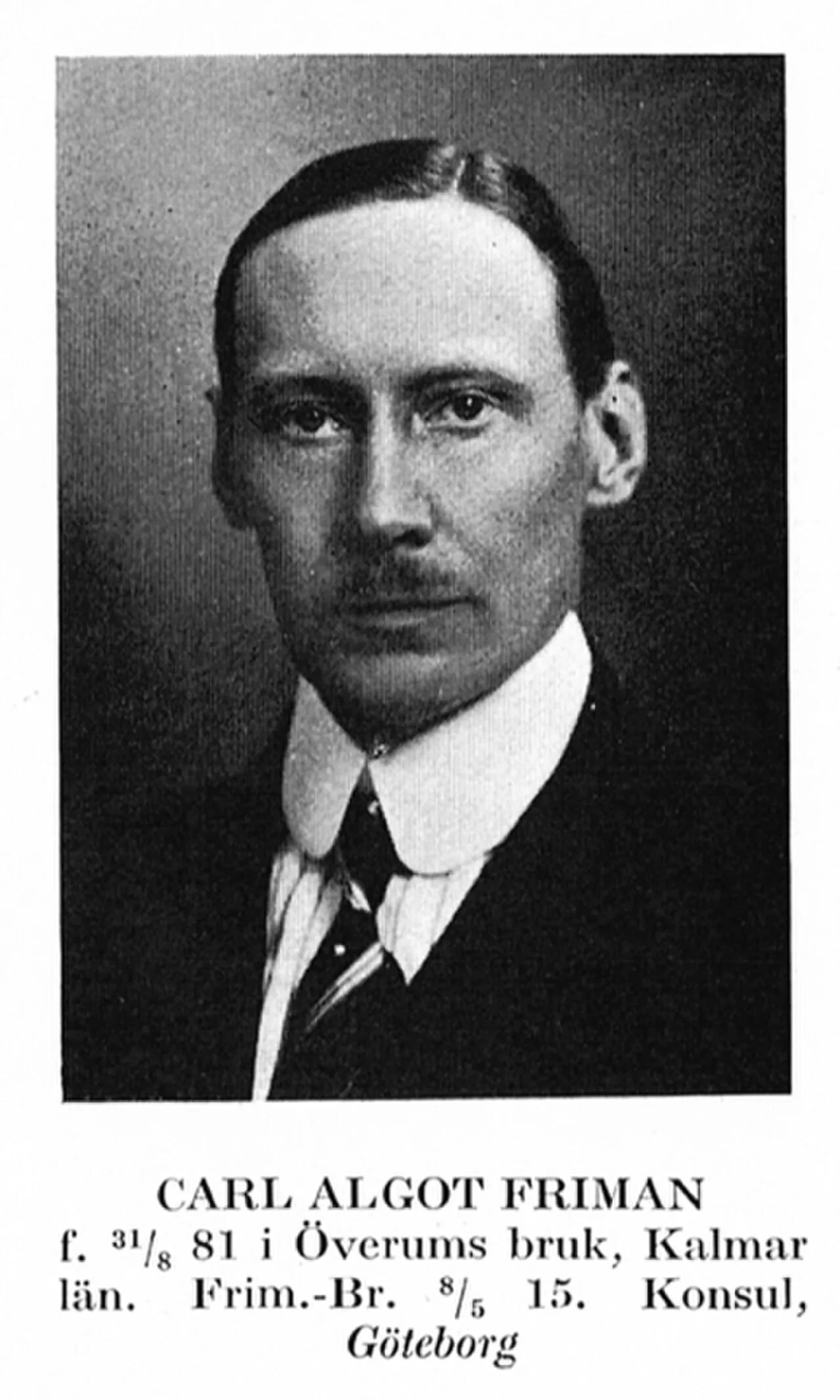 Portrait of Arvid Friman (1881–1961) – memorial page