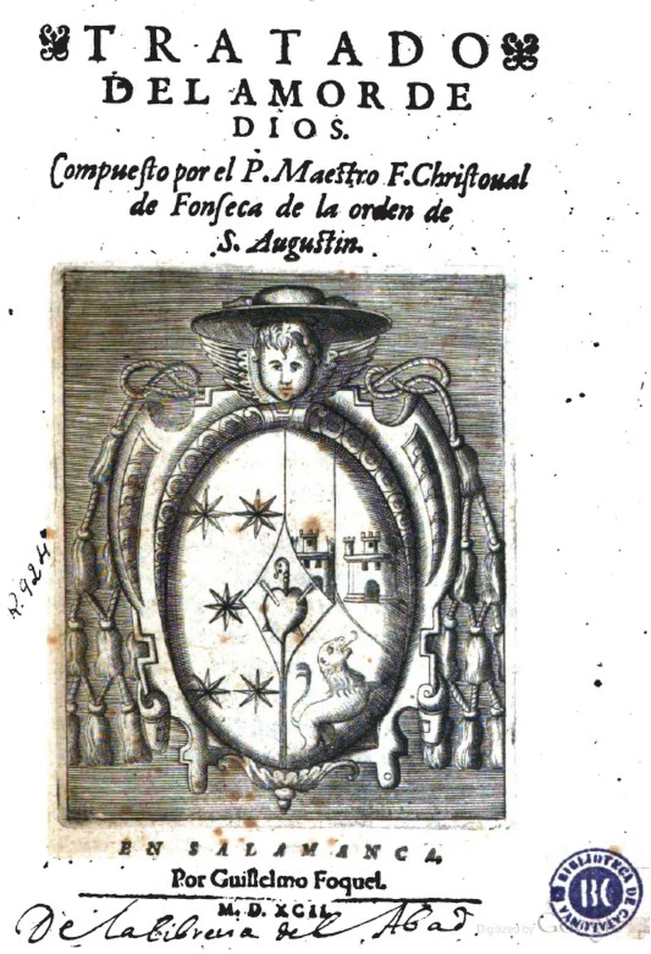 Porträt von Cristóbal de Fonseca (1550–1621) – Gedenkseite