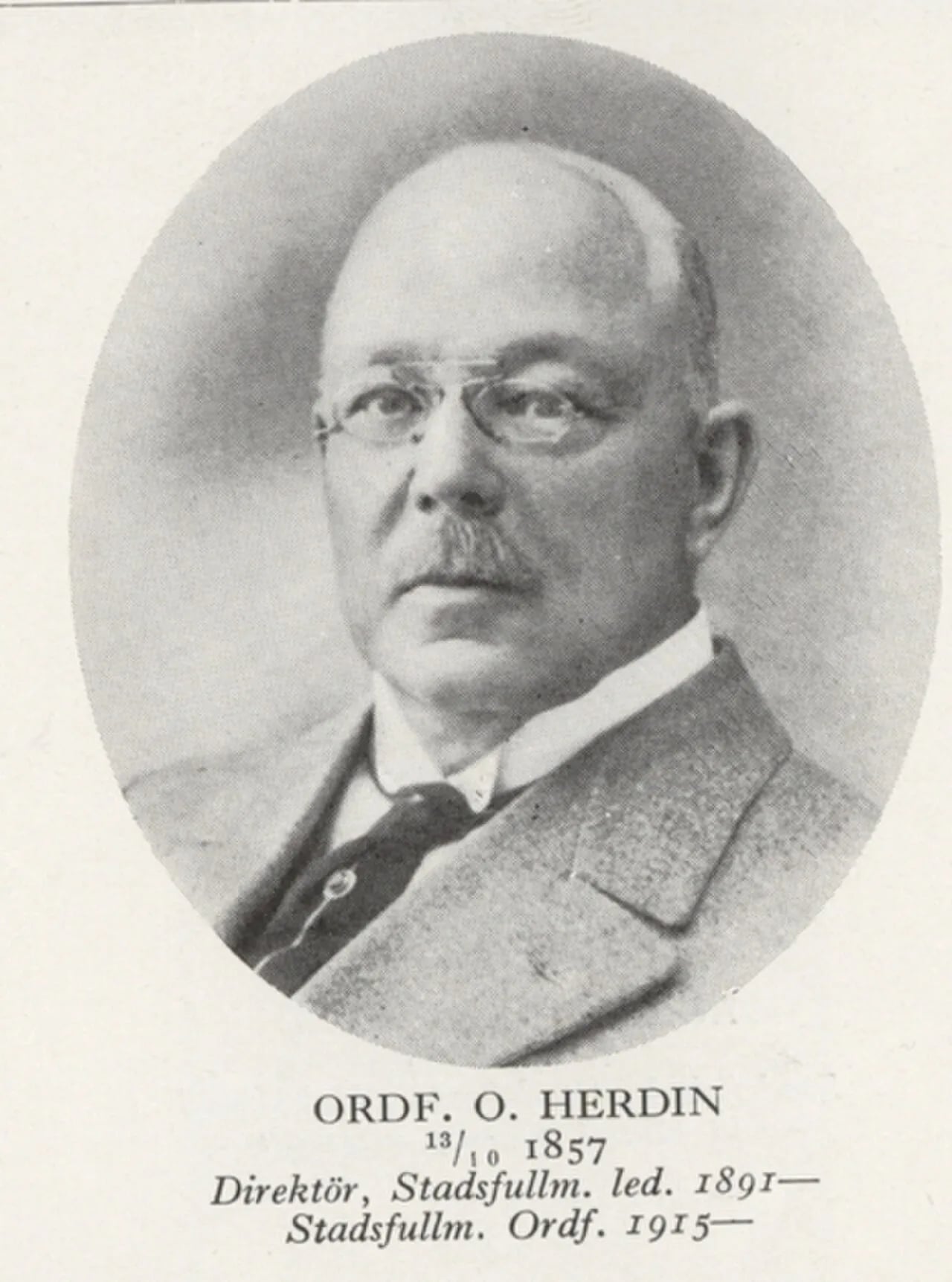 Portrait of Oskar Herdin (1857–1939) – memorial page