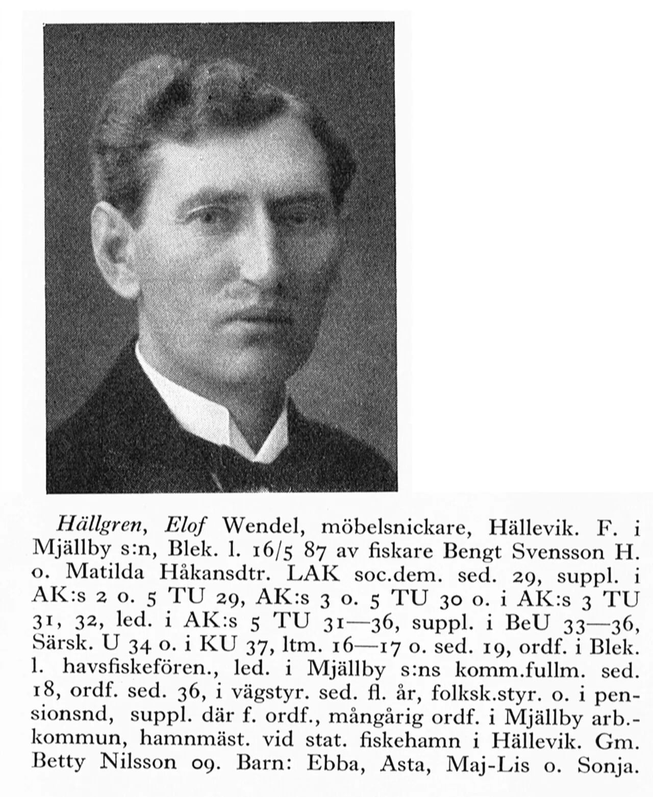 Portrait of Elof Hällgren (1887–1973) – memorial page