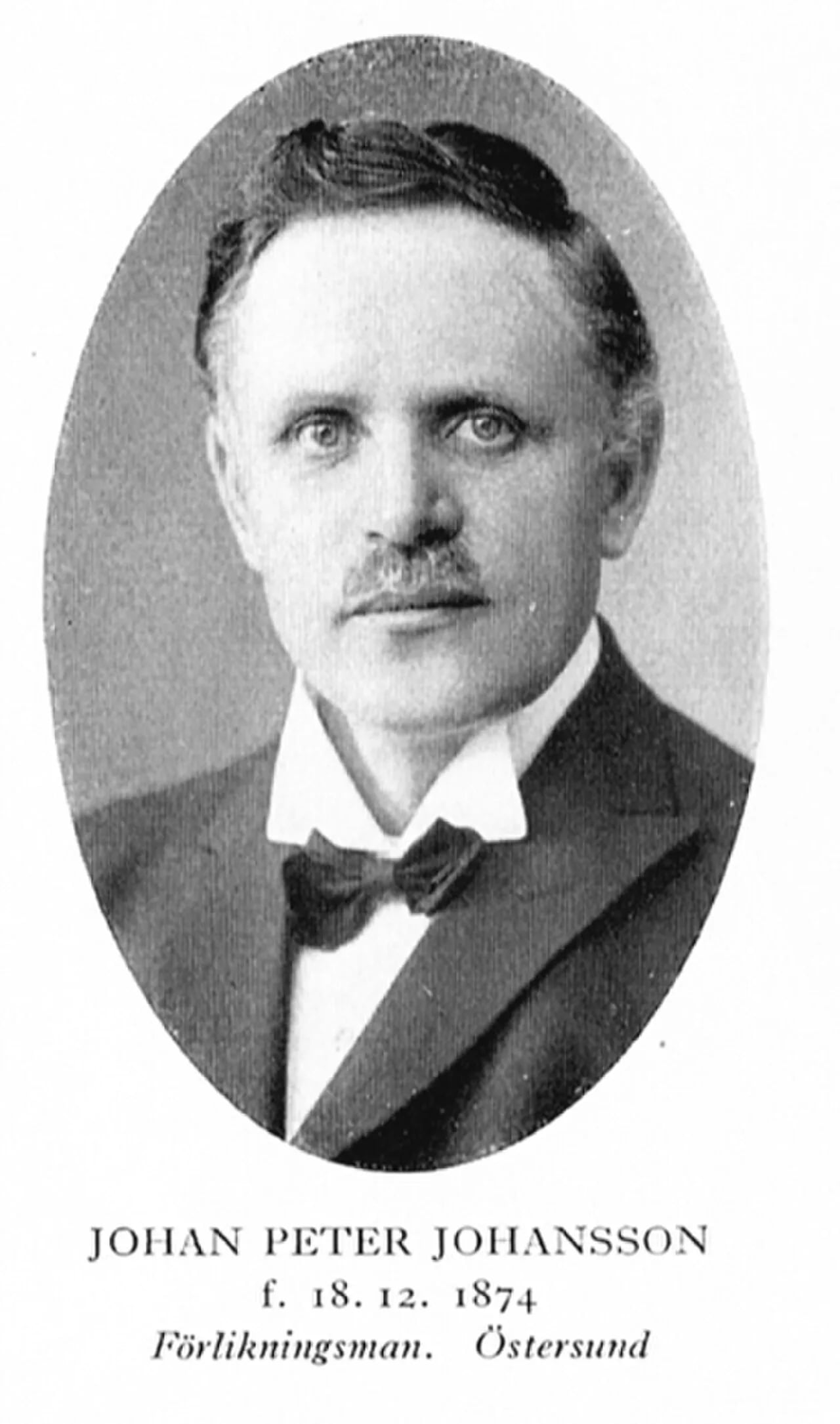 Porträt von Johan Johansson i Hornsberg (1874–1940) – Gedenkseite