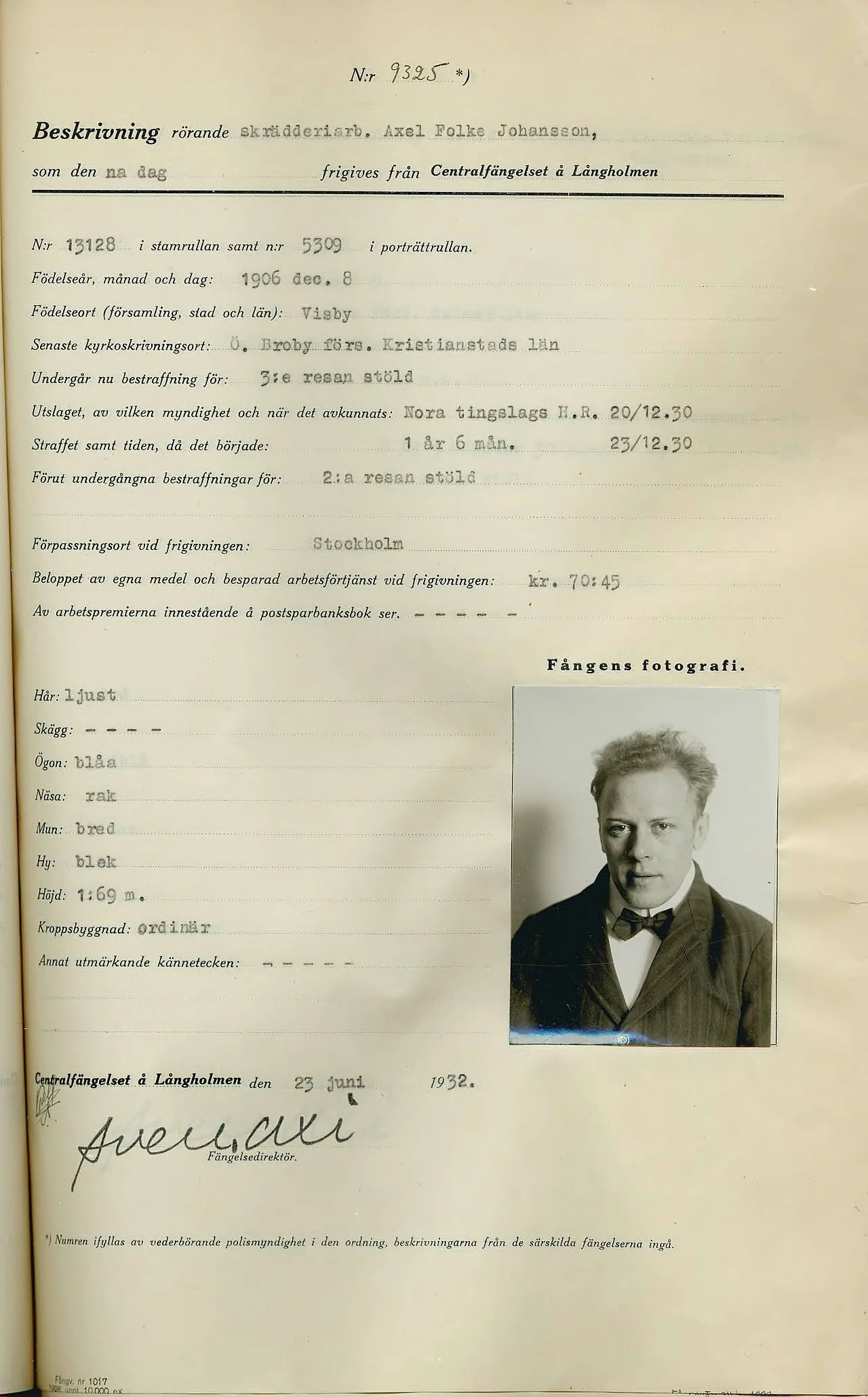 Porträt von Tatuerade Johansson (1906–1984) – Gedenkseite