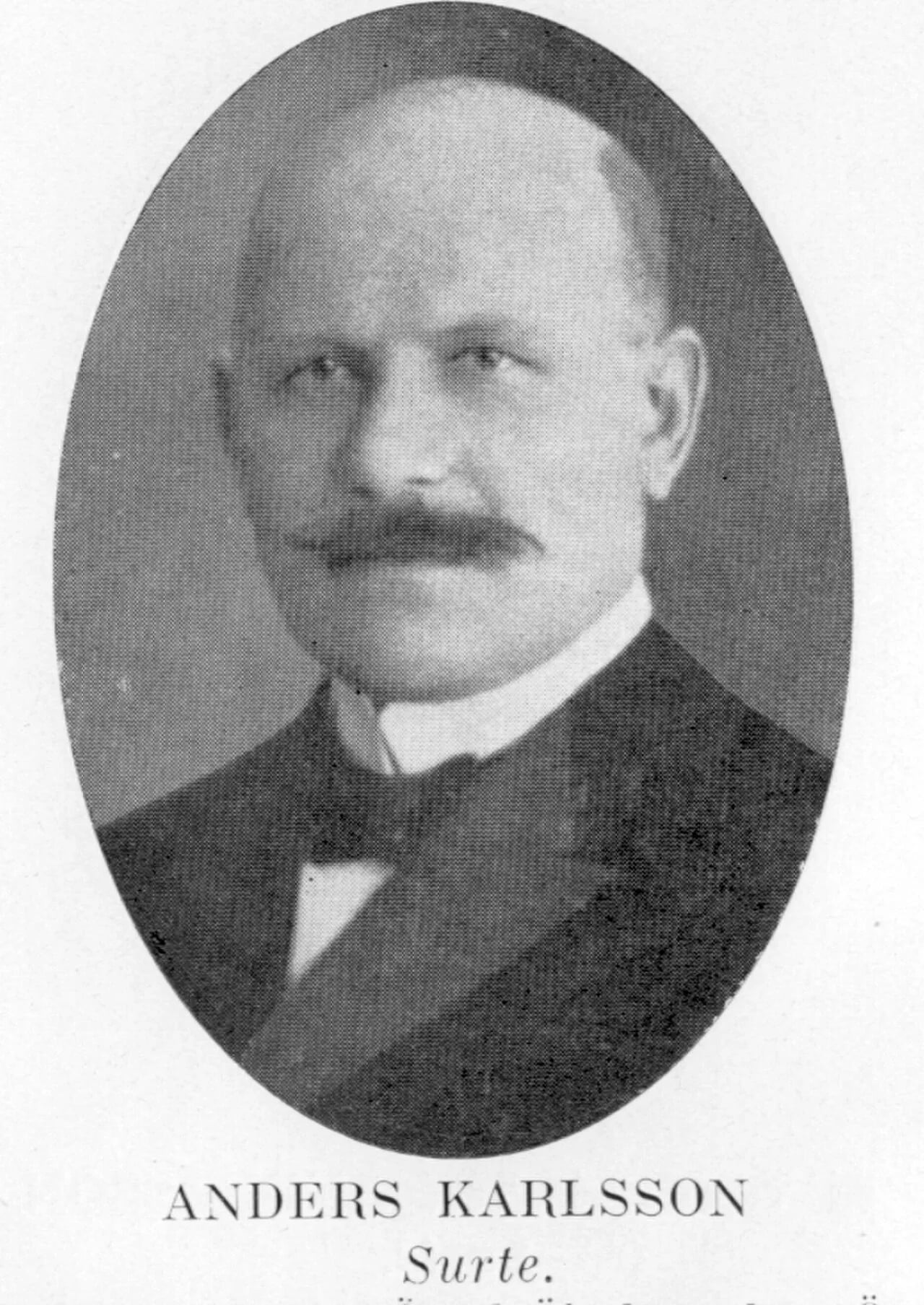 Porträt von Anders Karlsson i Surte (1862–1937) – Gedenkseite