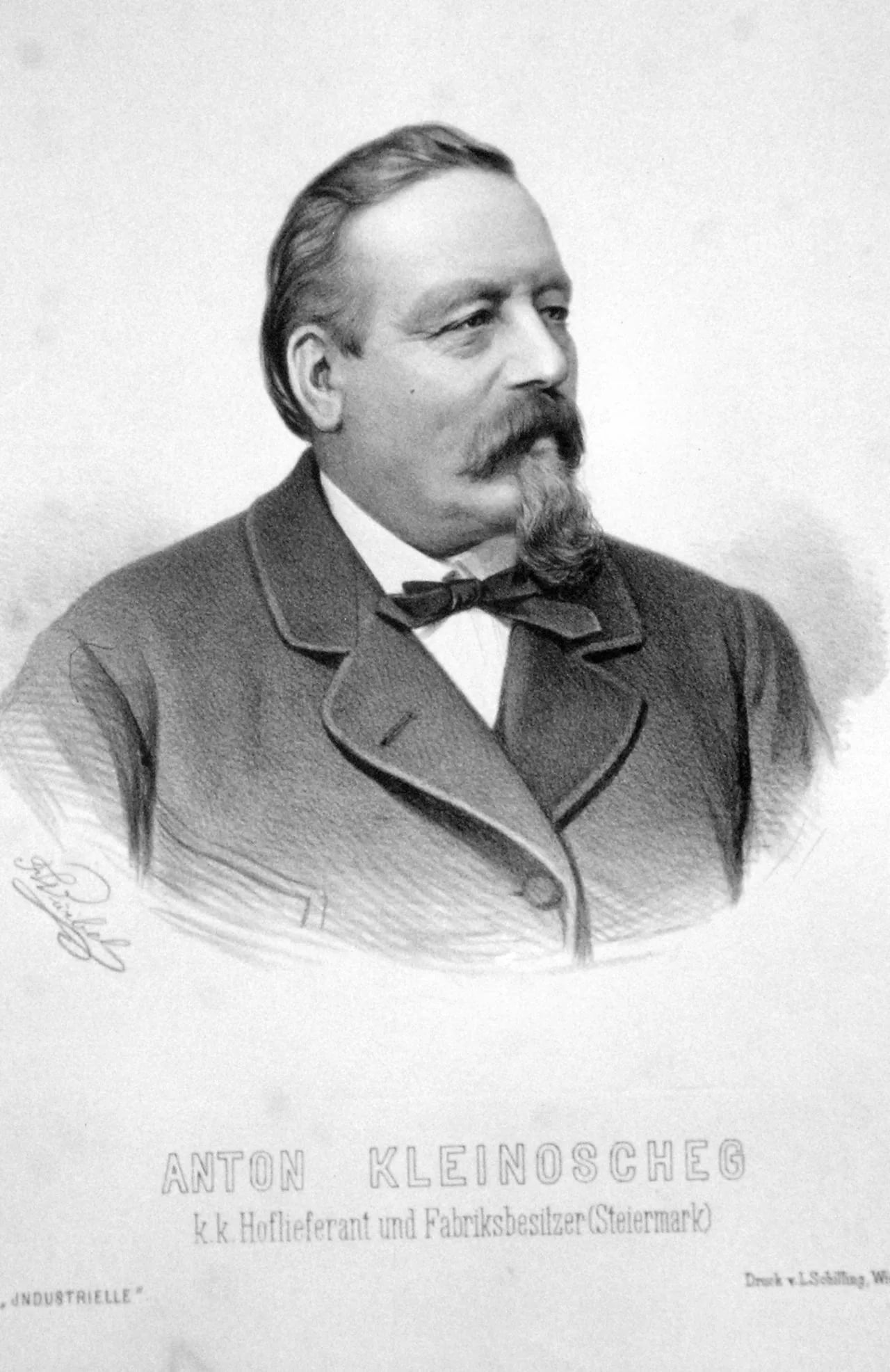 Porträt von Anton Kleinoscheg (1821–1897) – Gedenkseite