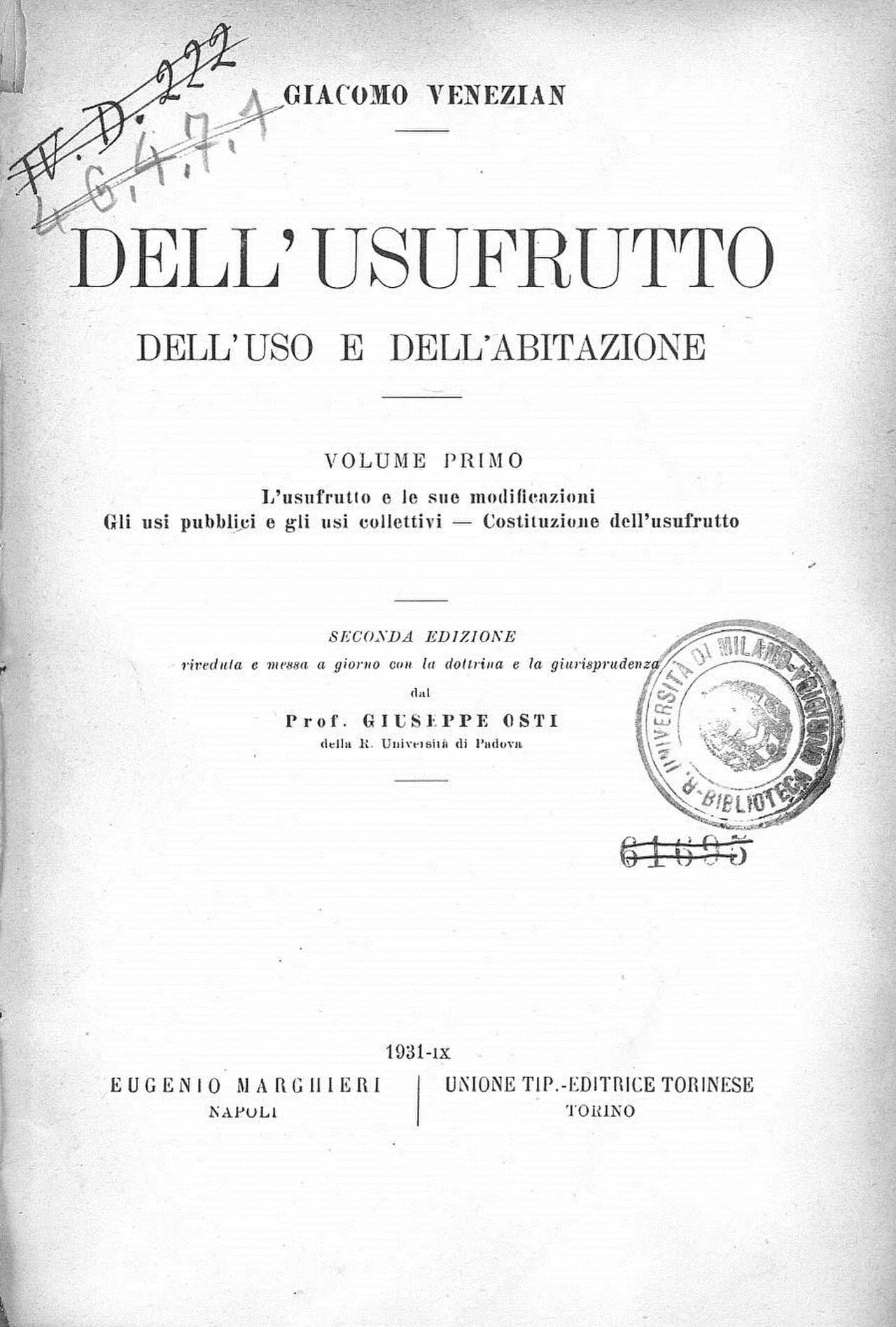 Porträt von Giacomo Venezian (1861–1915) – Gedenkseite