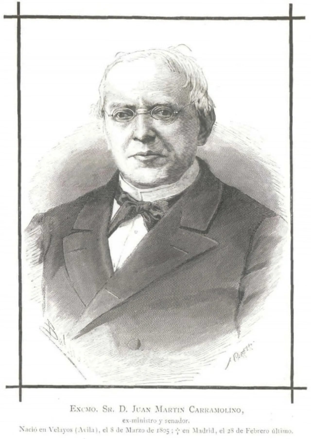 Porträt von Juan Martín Carramolino (1805–1881) – Gedenkseite