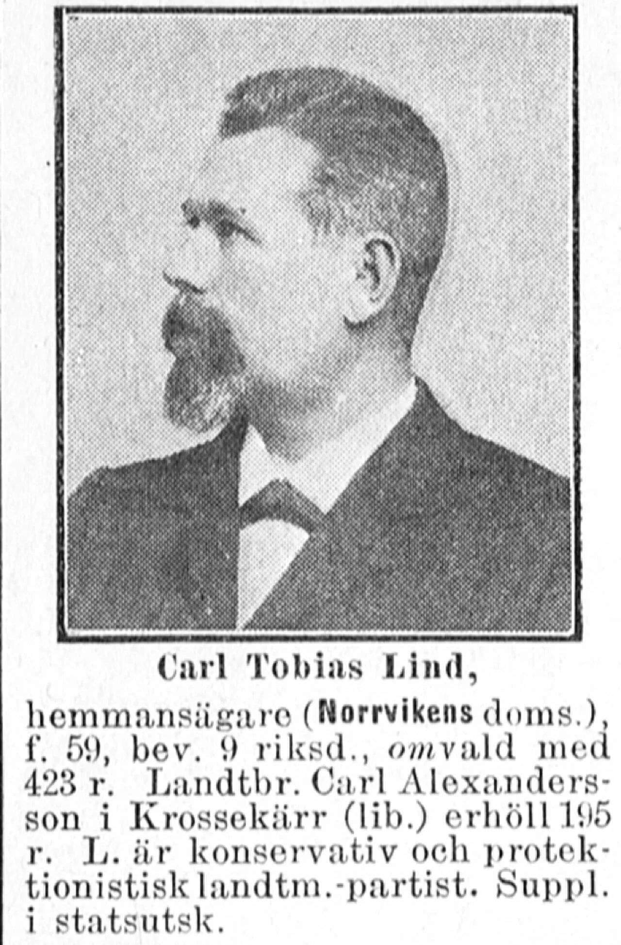 Porträt von Carl Lind (1859–1920) – Gedenkseite