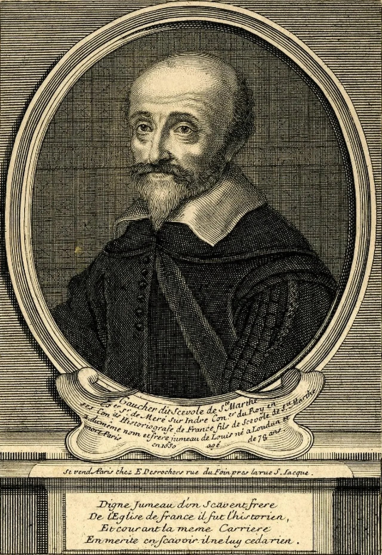 Porträt von Scévole de Sainte-Marthe (1571–1650) – Gedenkseite