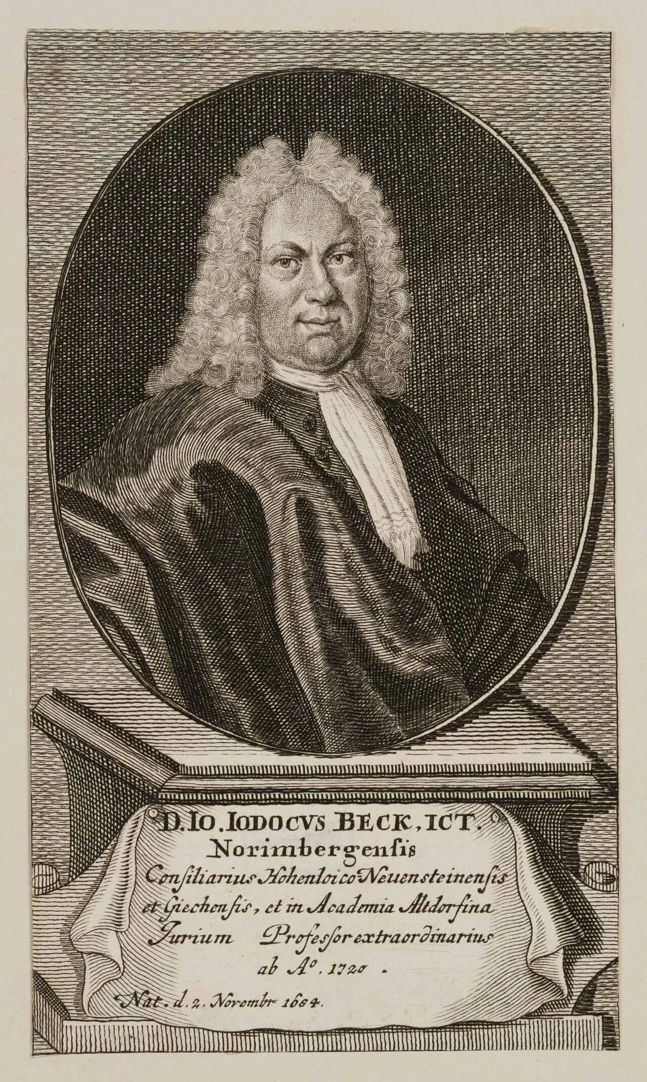 Porträt von Johann Jodocus Beck (1684–1744) – Gedenkseite