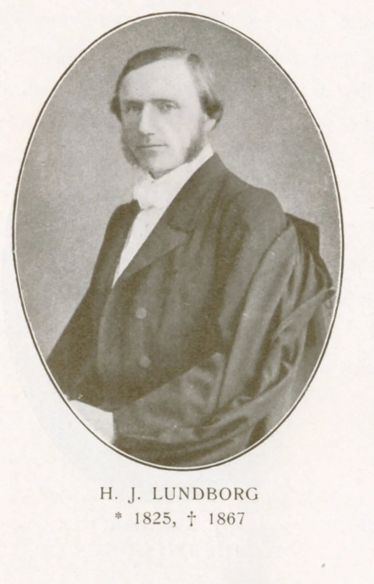 Porträt von Hans Jakob Lundborg (1825–1867) – Gedenkseite