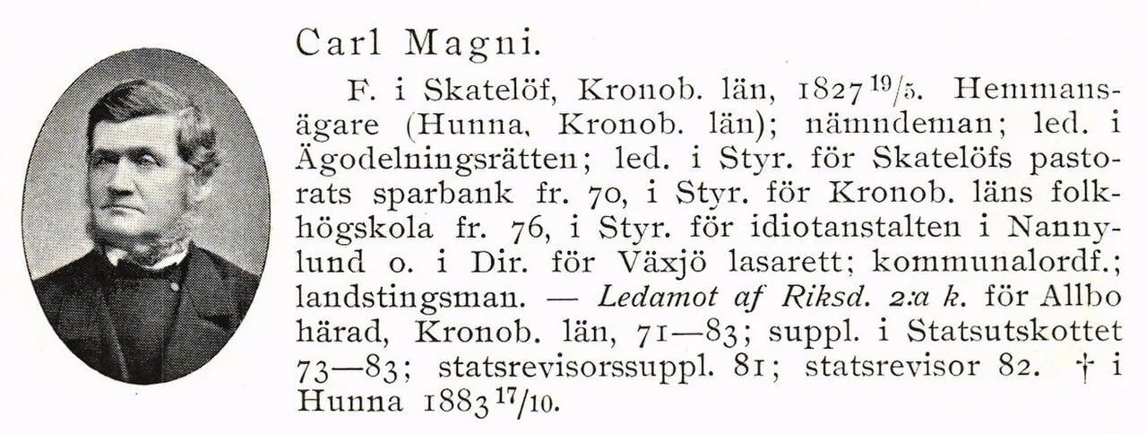 Portrait of Carl Magni (1827–1883) – memorial page