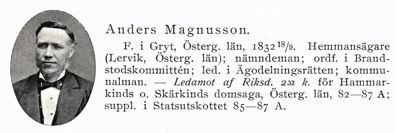 Porträt von Anders Magnusson i Lervik (1832–1914) – Gedenkseite