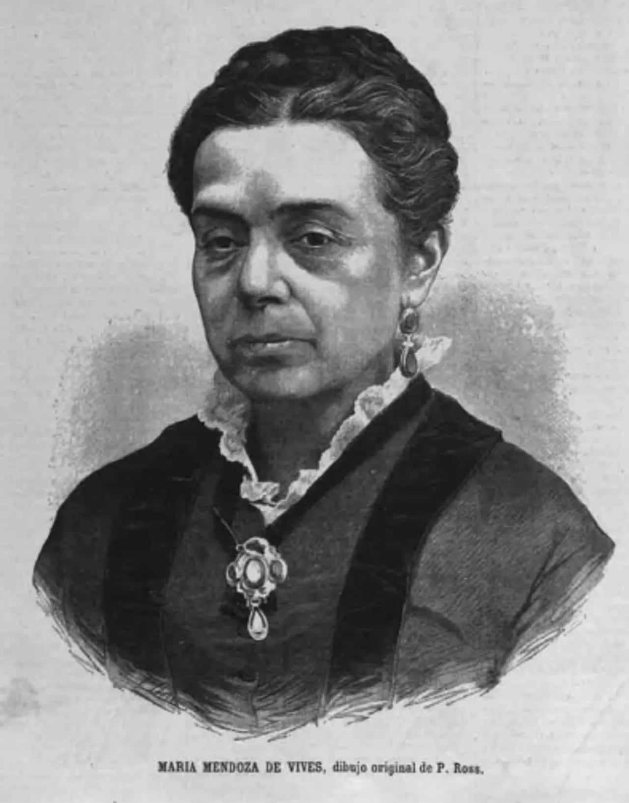 Porträt von María Mendoza de Vives (1821–1894) – Gedenkseite