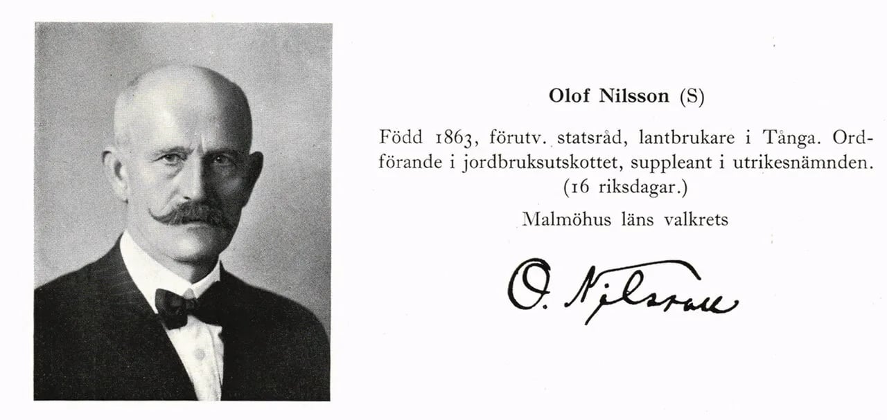 Portrait of Olof Nilsson (1863–1928) – memorial page