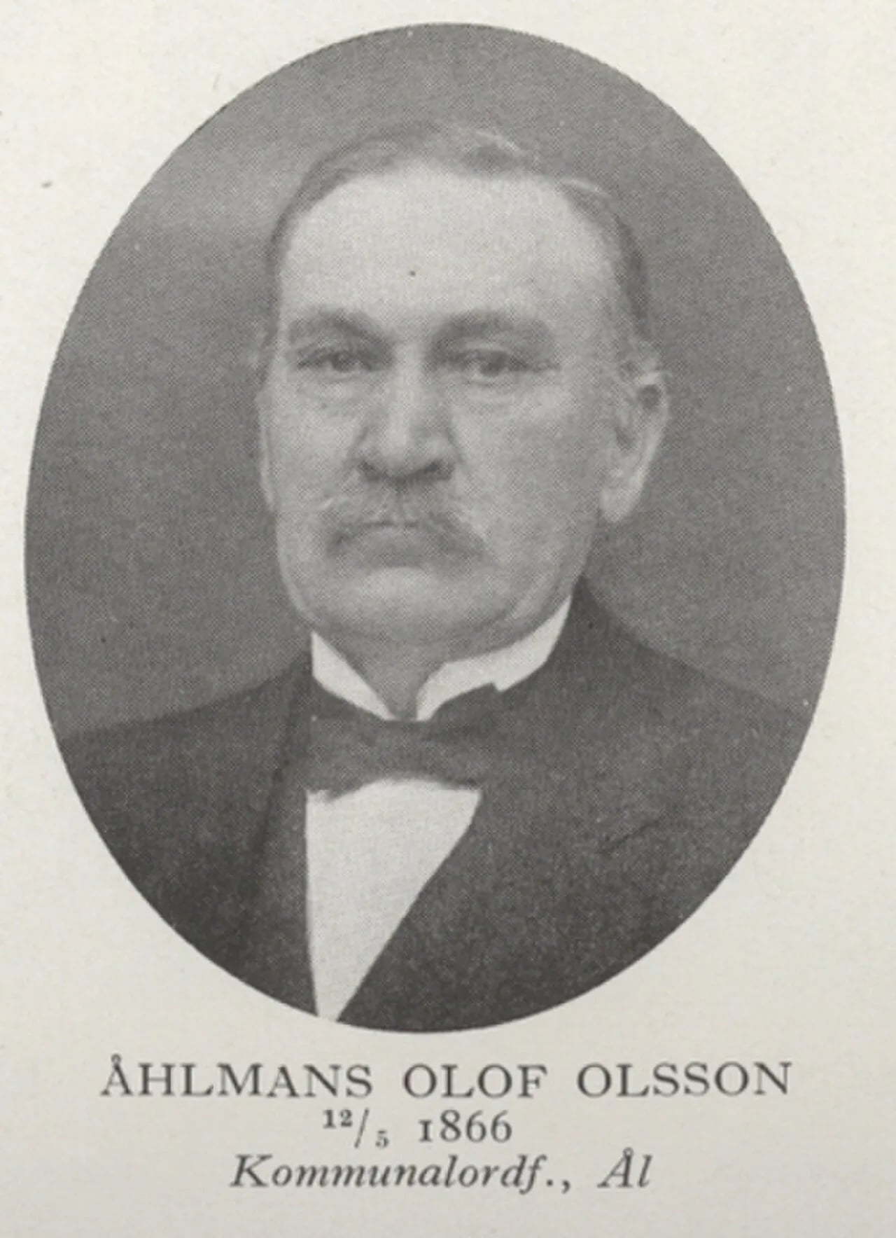 Portrait of Åhlmans Olof Olsson (1866–1937) – memorial page