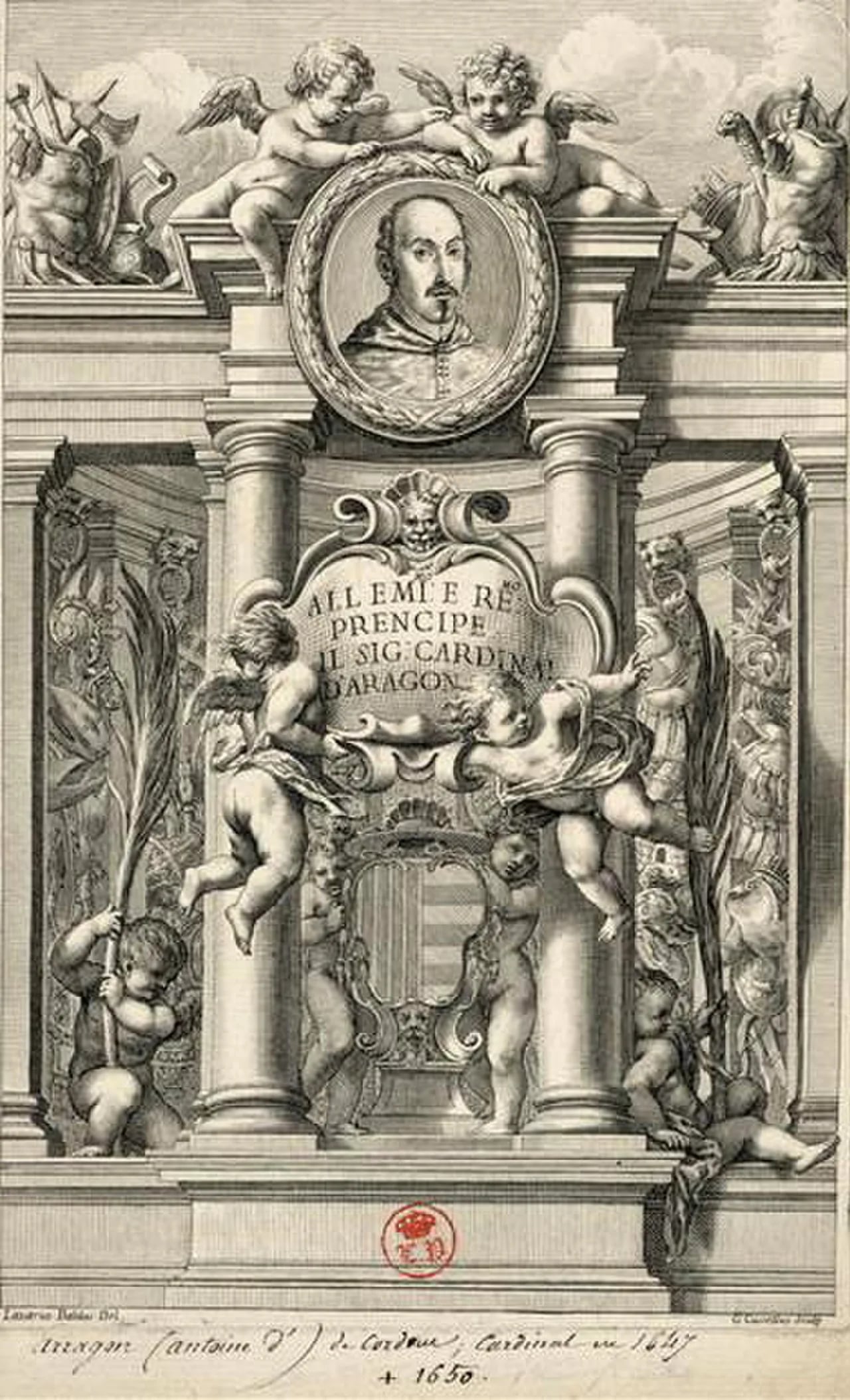 Porträt von Antonio de Aragón-Córdoba-Cardona y Fernández de Córdoba (1615–1650) – Gedenkseite