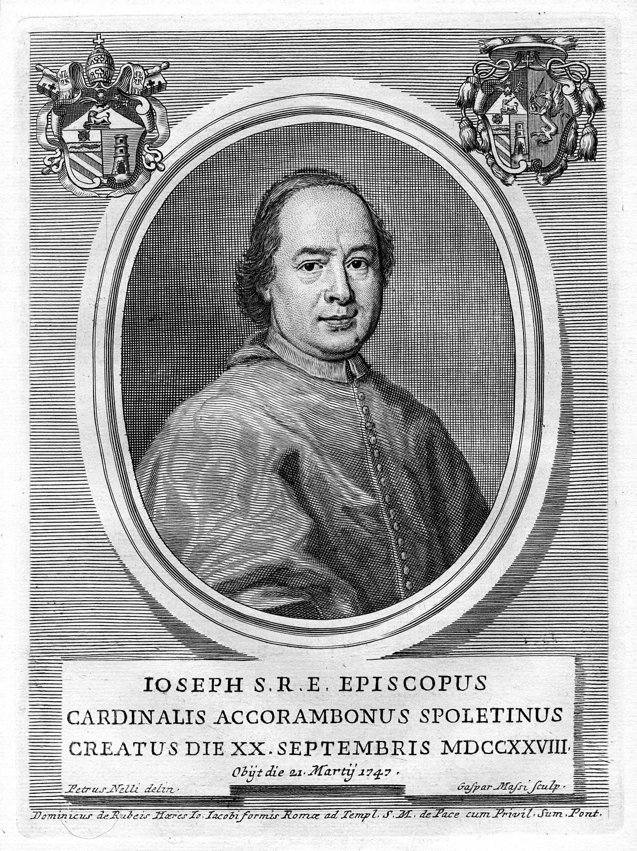 Porträt von Giuseppe Accoramboni (1672–1747) – Gedenkseite