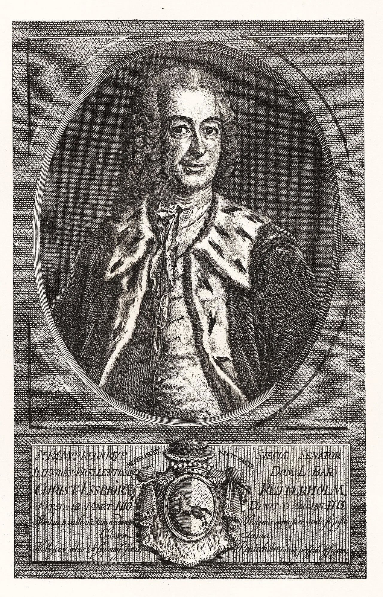 Porträt von Esbjörn Christian Reuterholm (1710–1773) – Gedenkseite