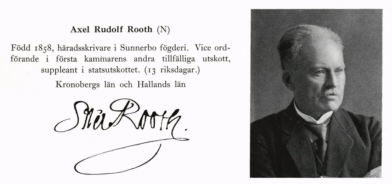 Portrait of Axel Rooth (1858–1928) – memorial page