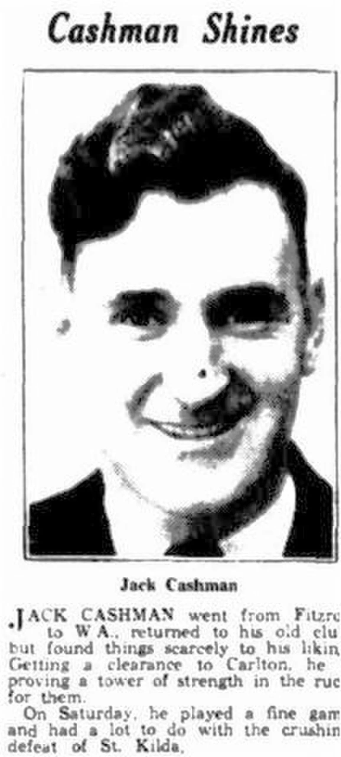 Portrait of Jack Cashman (1906–1982) – memorial page