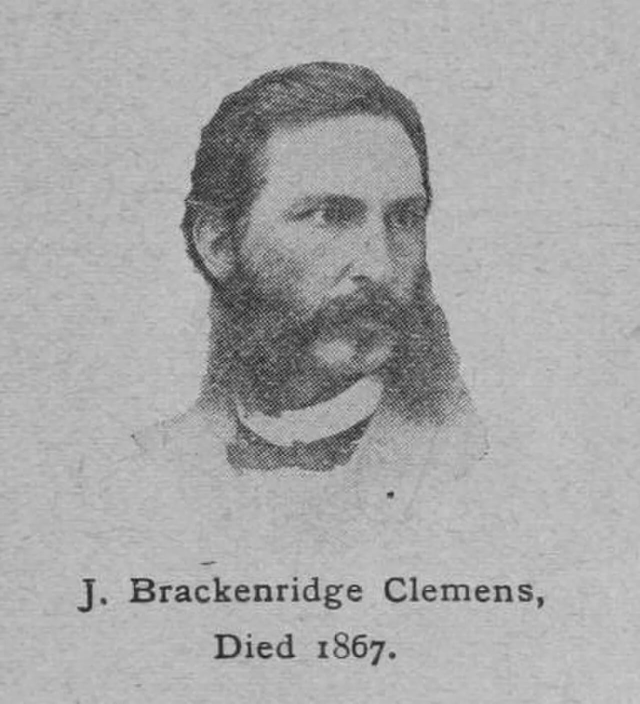 Porträt von James Brackenridge Clemens (1825–1867) – Gedenkseite