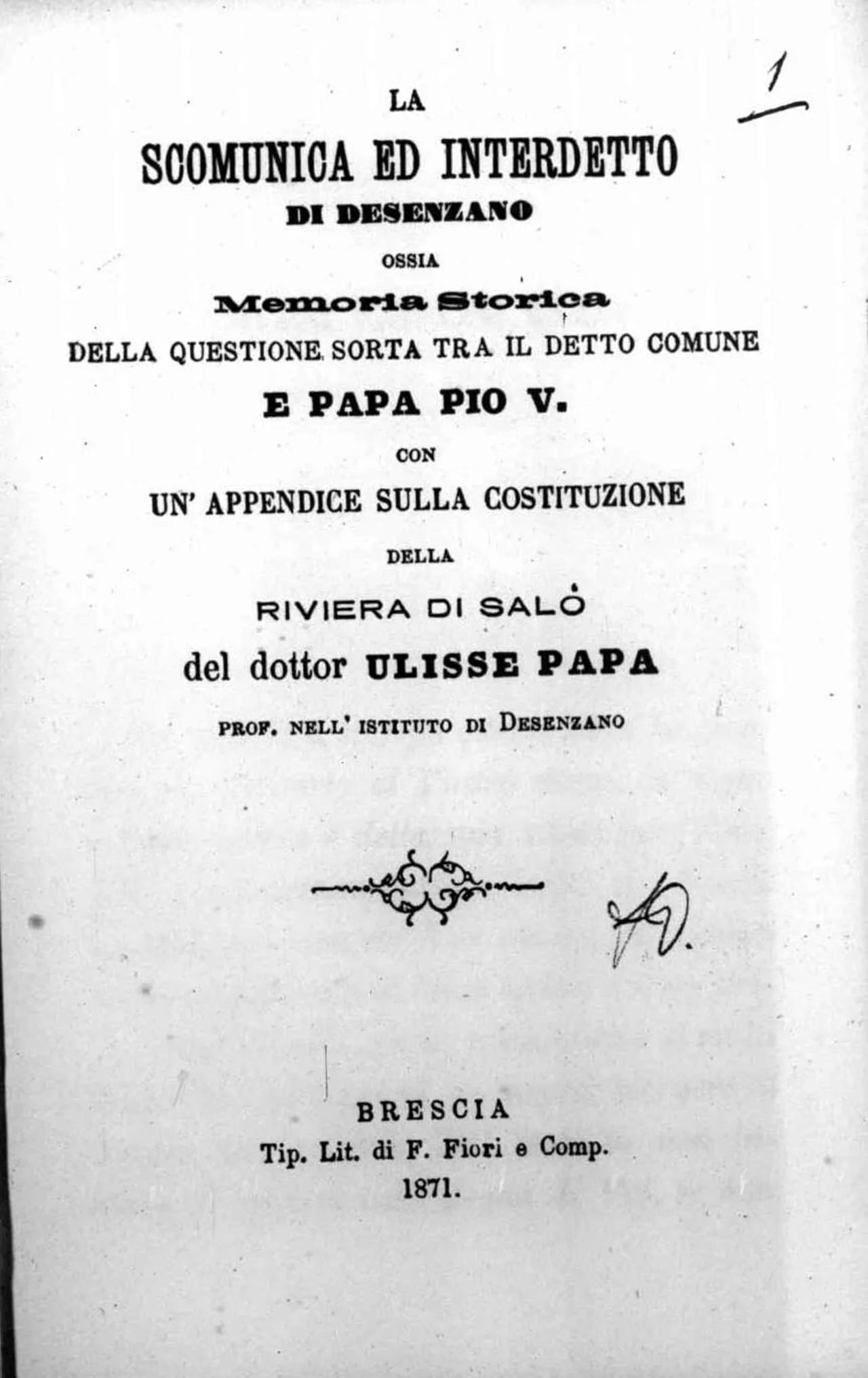 Portrait of Ulisse Papa (1844–1913) – memorial page