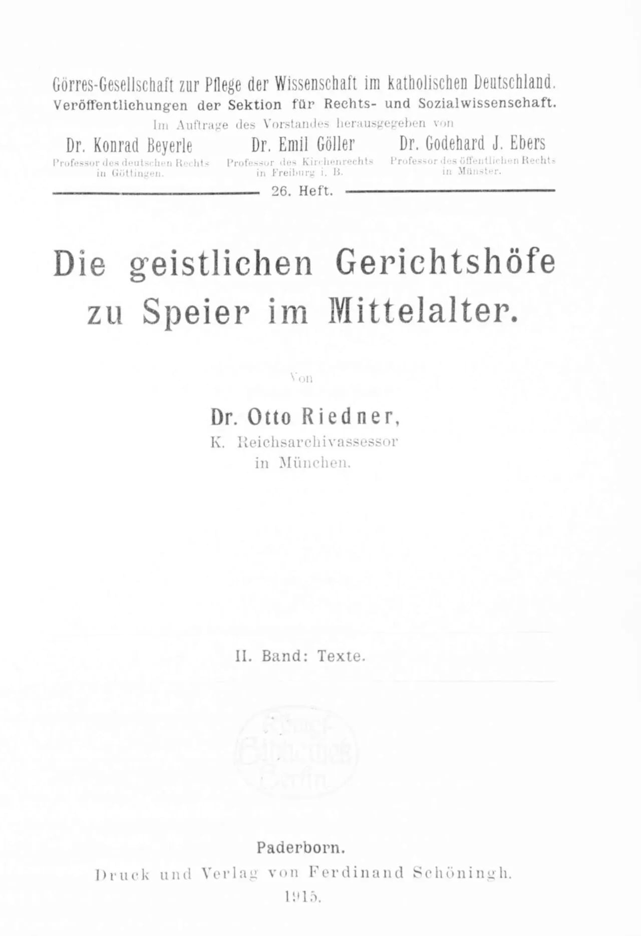 Porträt von Otto Riedner (1879–1937) – Gedenkseite