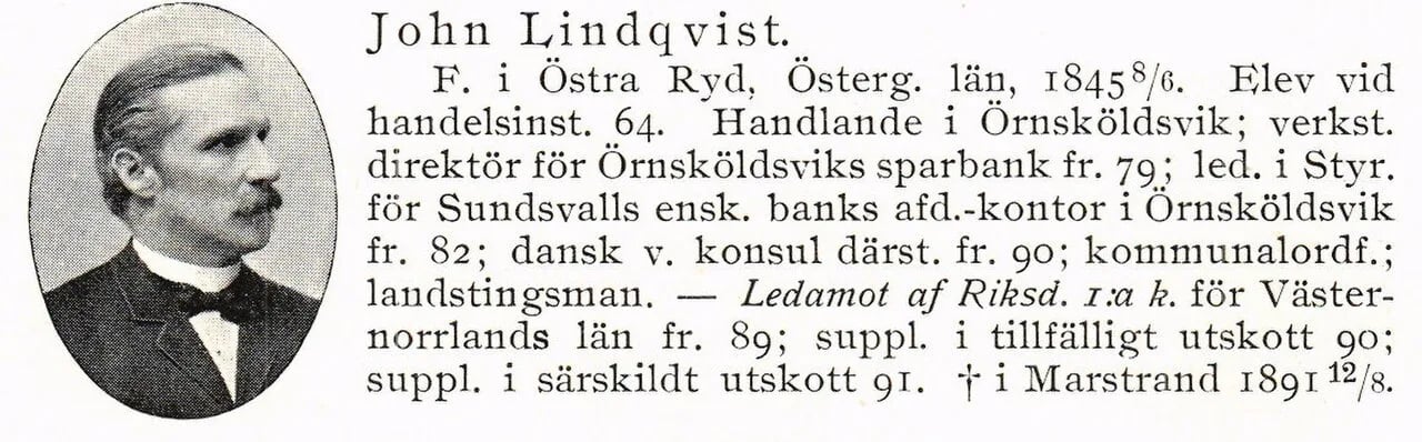 Porträt von John Lindqvist (1845–1891) – Gedenkseite
