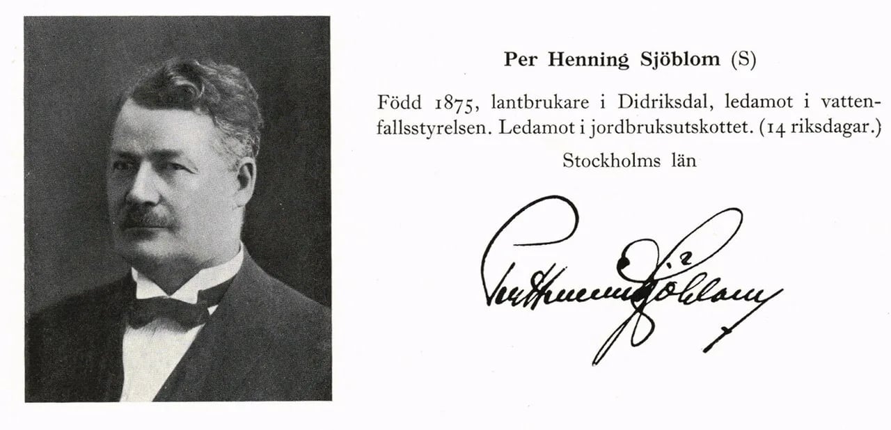 Porträt von Per Henning Sjöblom (1875–1966) – Gedenkseite