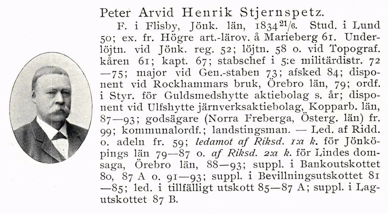 Portrait of Henrik Stjernspetz (1834–1918) – memorial page