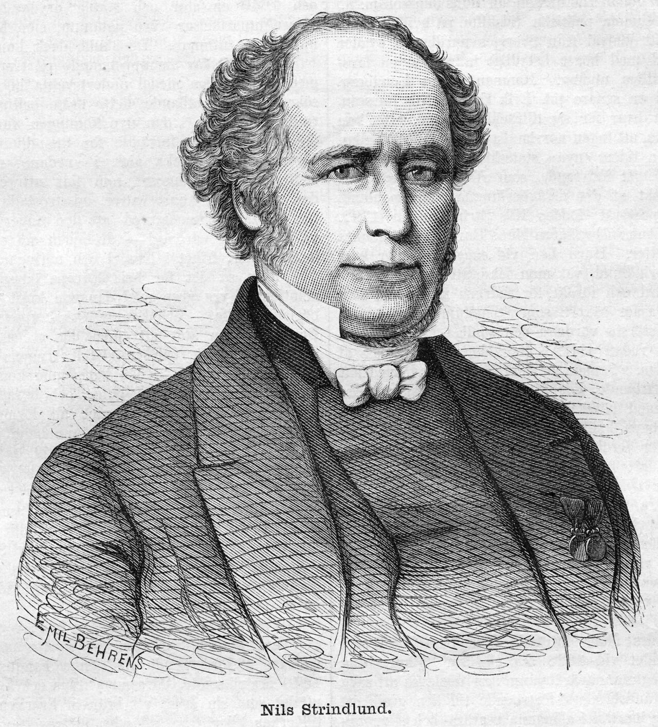 Porträt von Nils Strindlund (1792–1872) – Gedenkseite