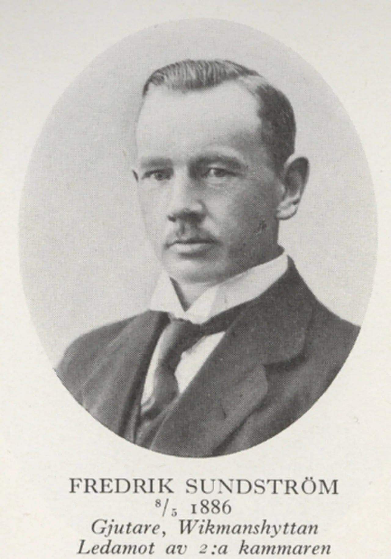 Portrait of Fredrik Sundström (1886–1947) – memorial page