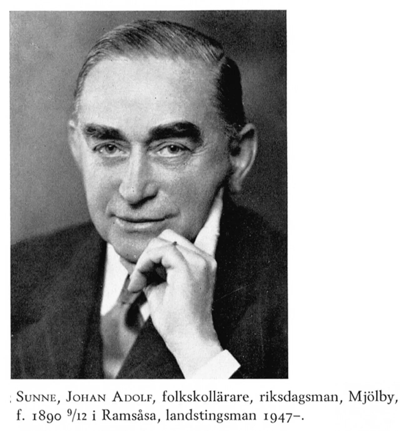 Porträt von Johan Sunne (1890–1967) – Gedenkseite