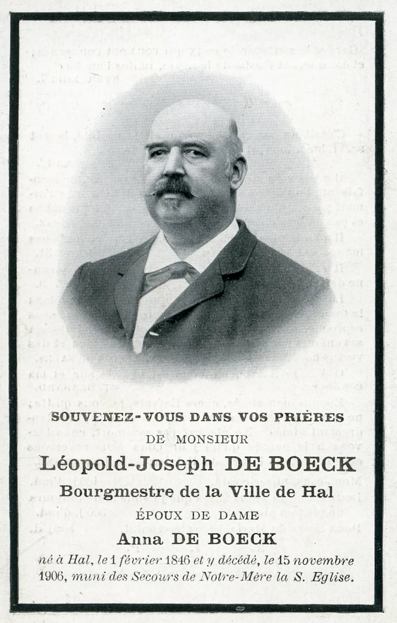 Portrait of Leopold De Boeck (1846–1906) – memorial page