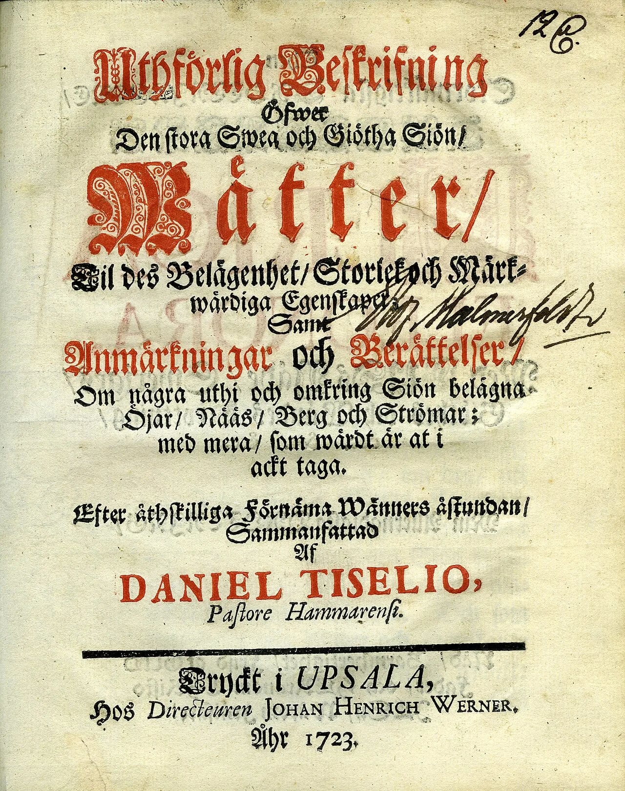 Porträt von Daniel Tiselius (1682–1744) – Gedenkseite