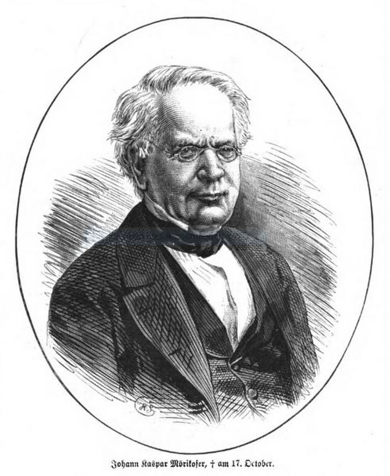 Porträt von Johann Kaspar Mörikofer (1799–1877) – Gedenkseite