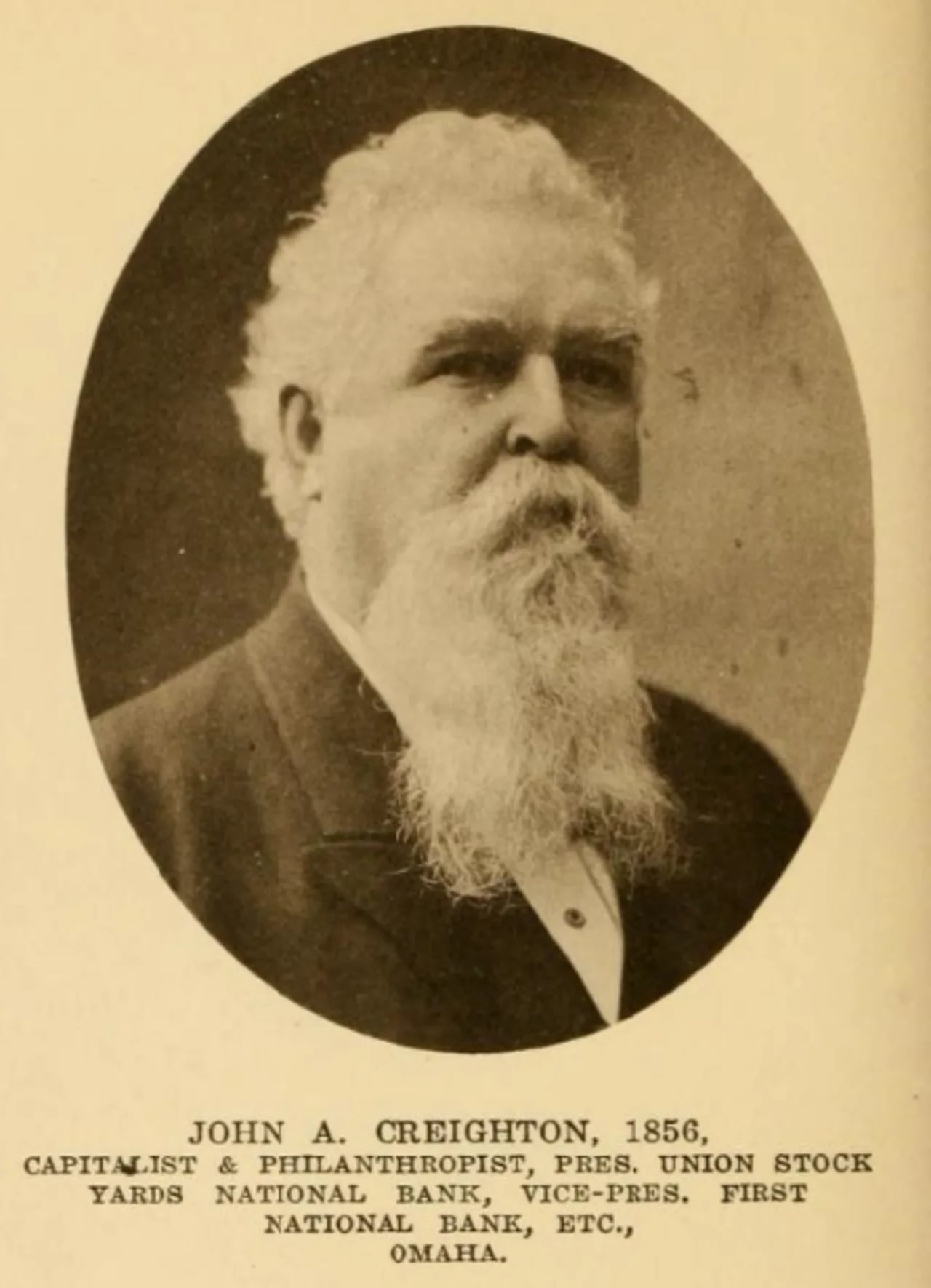Portrait of John A. Creighton (1831–1907) – memorial page