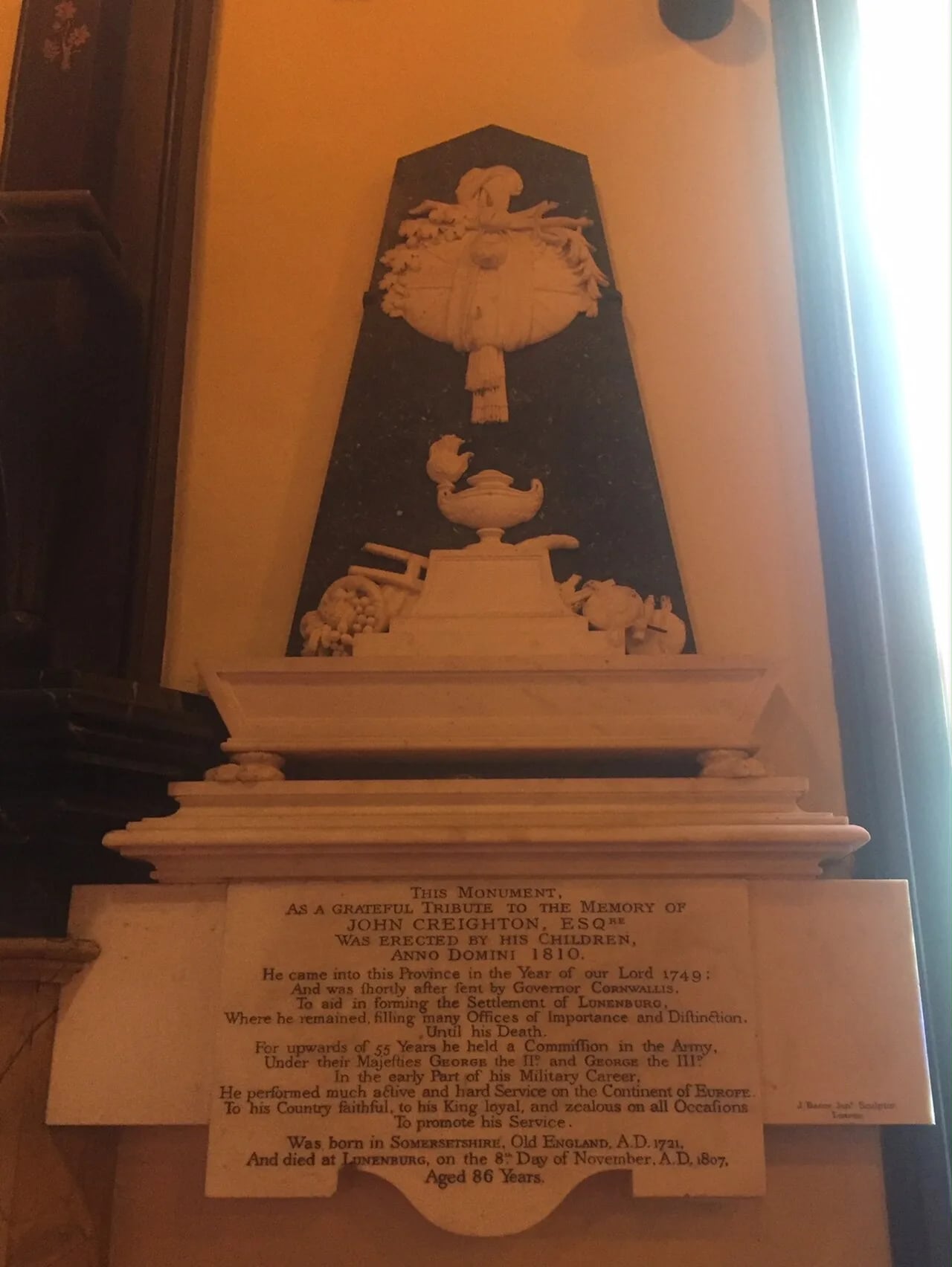 Portrait of John Creighton (1721–1807) – memorial page