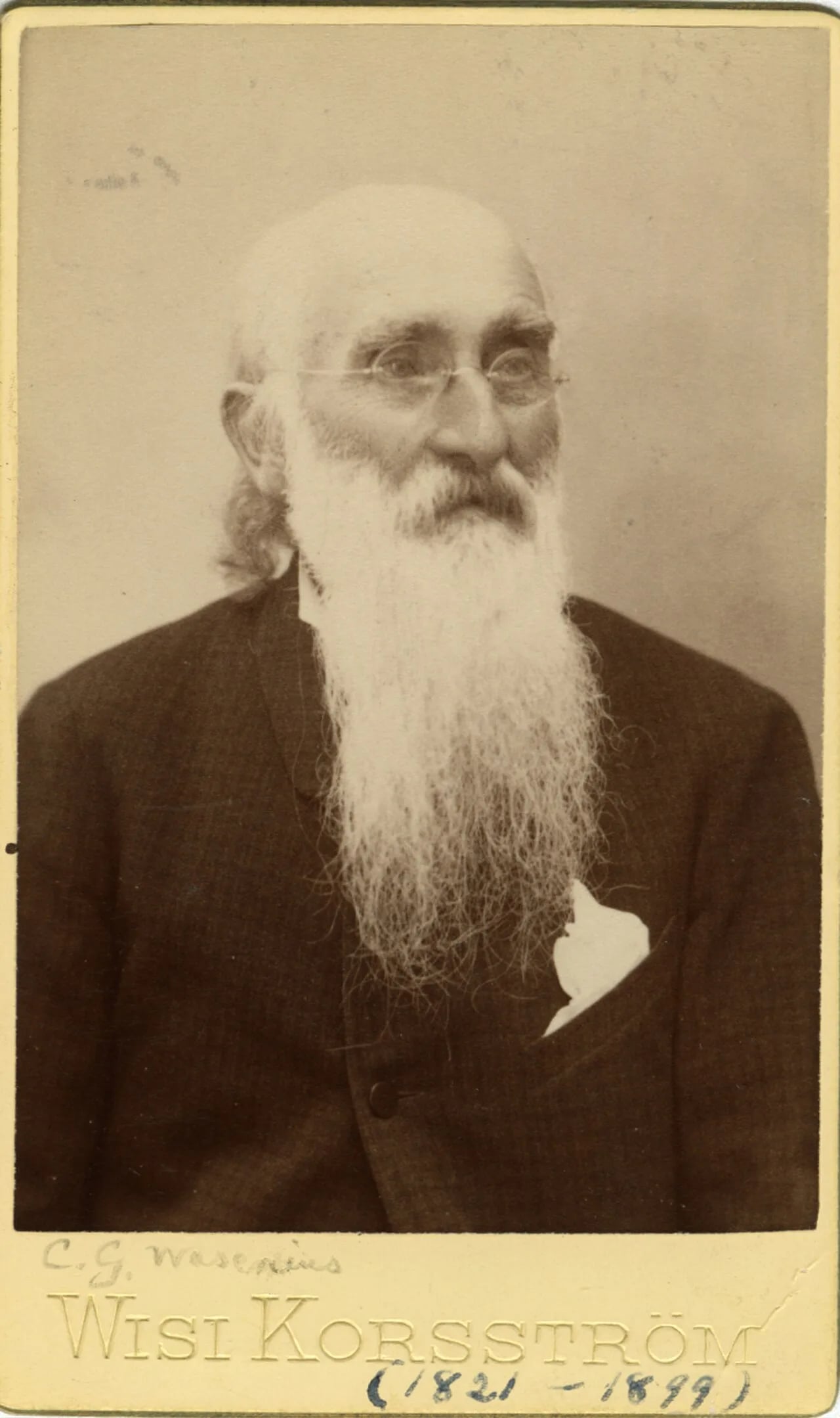 Porträt von Carl Wasenius (1821–1899) – Gedenkseite